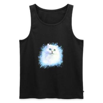 persian cat,siam cat,cat,white cat, graffiti - Men's Premium Organic Tank Top - black - Front - AI Model Male 178 light (178cm)