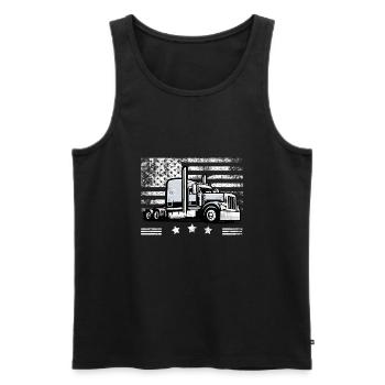 Camionneur American Flag Truck Driver - Débardeur bio Premium Homme - noir - Devant - AI Model Male 178 light (178cm)