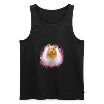 hamster, graffiti,malerei,pink,goldhamster - Männer Premium Bio Tank Top - Schwarz - Vorne - AI Model Male 178 light (178cm)