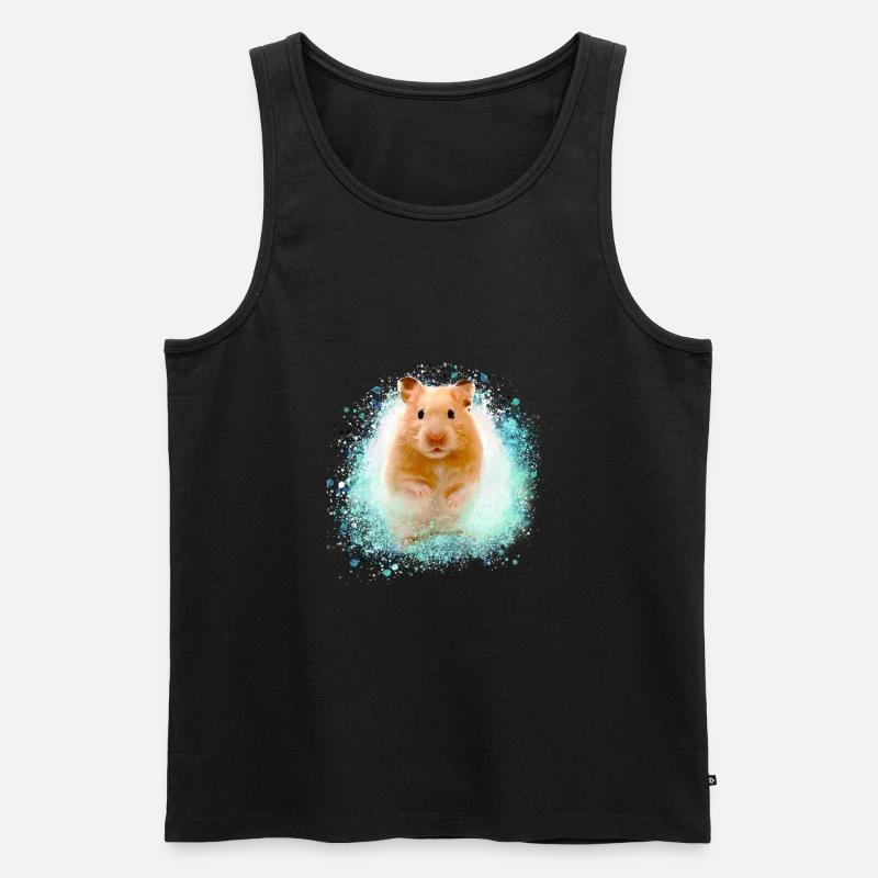 hamster, graffiti,malerei,grün,goldhamster - Männer Premium Bio Tank Top - Schwarz