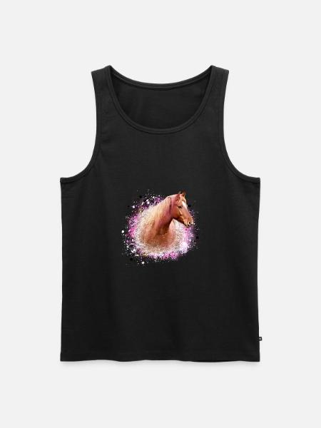 haflinger,pferd,graffiti, malerei, pferdekopf,rosa - Männer Premium Bio Tank Top - Schwarz