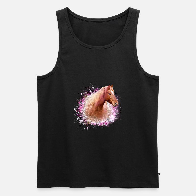 haflinger,pferd,graffiti, malerei, pferdekopf,rosa - Männer Premium Bio Tank Top - Schwarz
