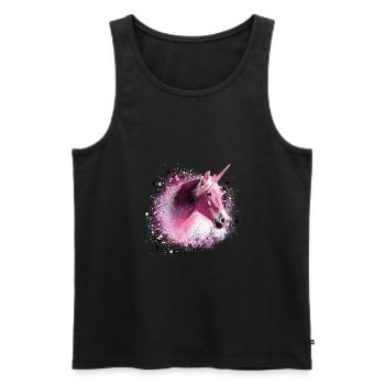 haflinger,horse,graffiti, painting, unicorn,pink - Men's Premium Organic Tank Top - black - Front - Michal (187cm)