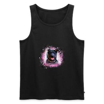 chien, berger, chiot, rottweiler - Débardeur bio Premium Homme - noir - Devant - Michal (187cm)