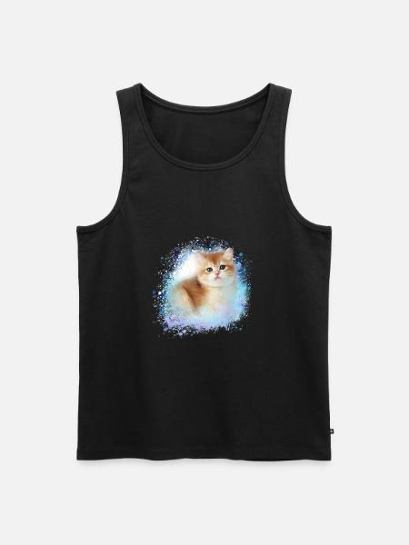kitten,cat,kitten,graffiti,painting - Men's Premium Organic Tank Top - black