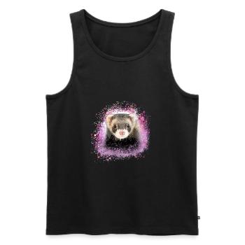 ferrets,pink,graffiti,iltis - Men's Premium Organic Tank Top - black - Front - Michal (187cm)