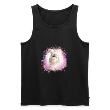 lapin angora, lapin, graffiti, rose, lapin - Débardeur bio Premium Homme - noir - Devant - AI Model Male 178 light (178cm)