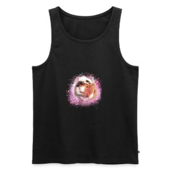 cochons d’Inde, graffitis, cochons d’Inde rosette - Débardeur bio Premium Homme - noir - Devant - Michal (187cm)