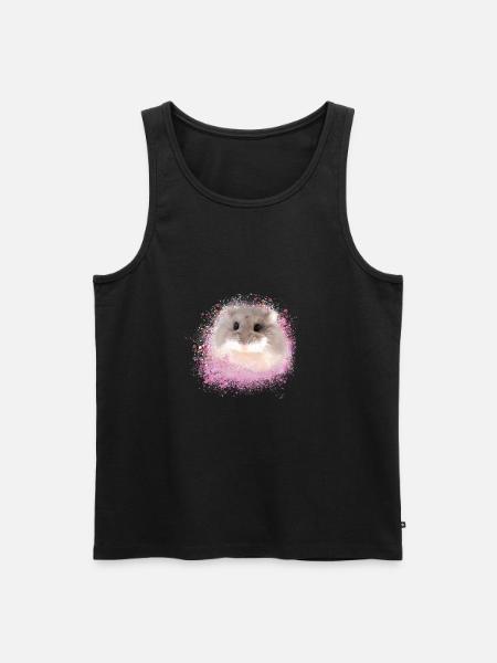 dwarf hamster,hamster,pink,graffiti,painting - Men's Premium Organic Tank Top - black