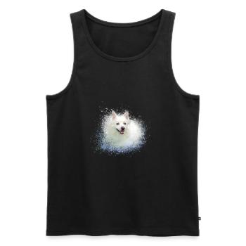 pointu, chien, graffiti, peinture, siège nain - Débardeur bio Premium Homme - noir - Devant - Michal (187cm)