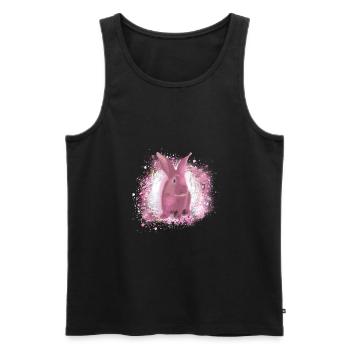rabbit,graffiti,painting,pet,rabbit,pink - Men's Premium Organic Tank Top - black - Front - Michal (187cm)