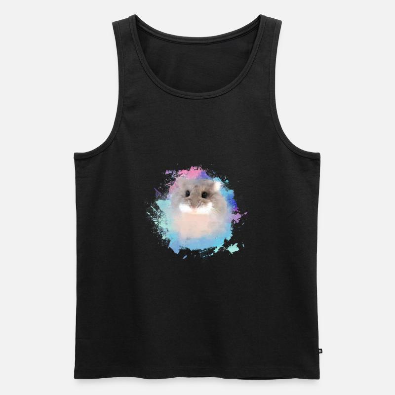 zwerghamster,hamster,bunt,graffiti,malerei - Männer Premium Bio Tank Top - Schwarz