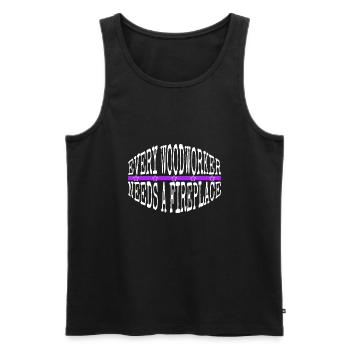 arboriculture funny carpenter felling mason - Men's Premium Organic Tank Top - black - Front - AI Model Male 178 light (178cm)