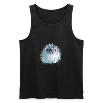 zwerghamster,hamster,weiss,graffiti,malerei - Männer Premium Bio Tank Top - Schwarz - Vorne - AI Model Male 178 light (178cm)