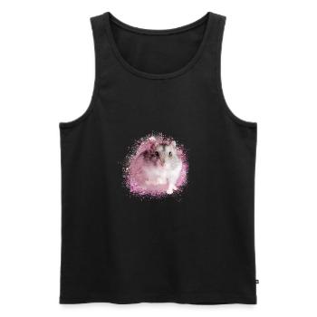 zwerghamster,hamster,weiss,graffiti,malerei,rosa - Männer Premium Bio Tank Top - Schwarz - Vorne - AI Model Male 178 light (178cm)