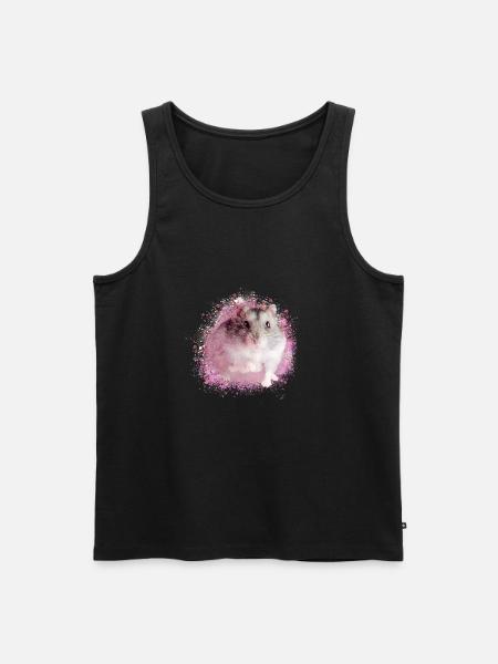 dwarf hamster,hamster,white,graffiti,painting,pink - Men's Premium Organic Tank Top - black