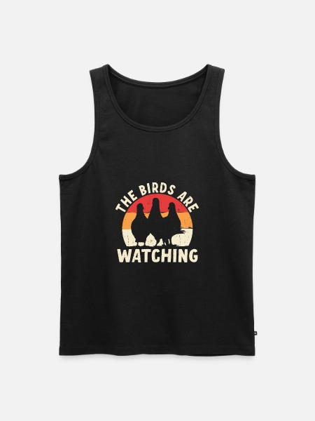 Birds Are Watching - Men's Premium Organic Tank Top - black