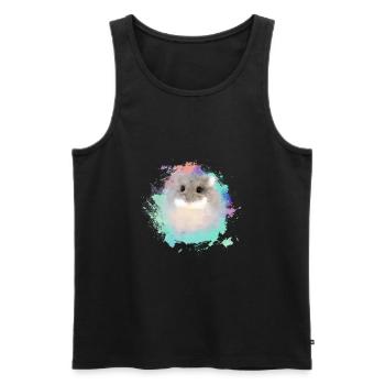 zwerghamster,hamster,bunt,graffiti,malerei,mint - Männer Premium Bio Tank Top - Schwarz - Vorne - AI Model Male 178 light (178cm)