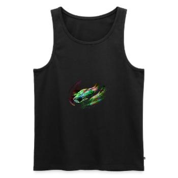 schlange,bunt,reptil,foto,nachts,cobra - Männer Premium Bio Tank Top - Schwarz - Vorne - Michal (187cm)