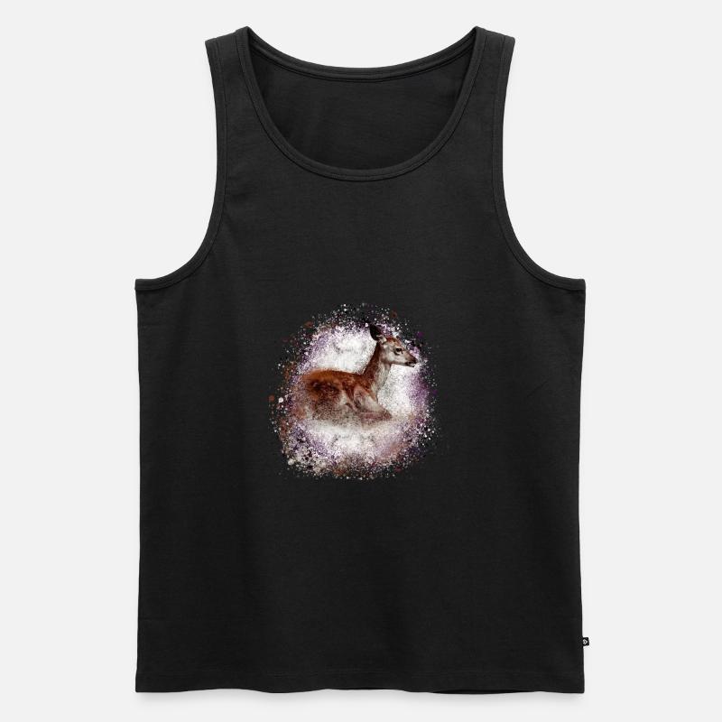 reh ,braun,wild,kitz,graffiti,bambi,rehkitz,fohlen - Männer Premium Bio Tank Top - Schwarz