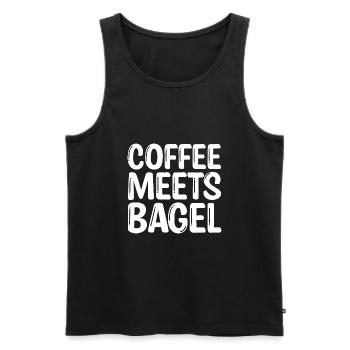 Le café rencontre Bagel - Débardeur bio Premium Homme - noir - Devant - Michal (187cm)