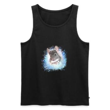 chinchilla, graffiti, peinture, lapin angora - Débardeur bio Premium Homme - noir - Devant - AI Model Male 178 light (178cm)