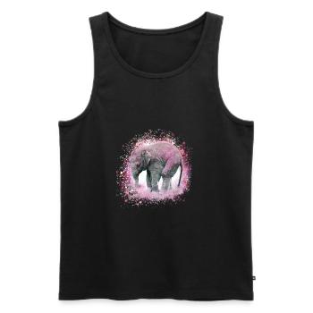 baby elephant,elephant,graffiti,pink,painting - Men's Premium Organic Tank Top - black - Front - AI Model Male 178 light (178cm)