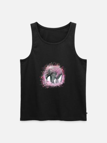 baby elephant,elephant,graffiti,pink,painting - Men's Premium Organic Tank Top - black