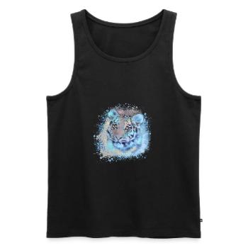 tigerbaby,tiger,blau,graffiti,malerei - Männer Premium Bio Tank Top - Schwarz - Vorne - AI Model Male 178 light (178cm)