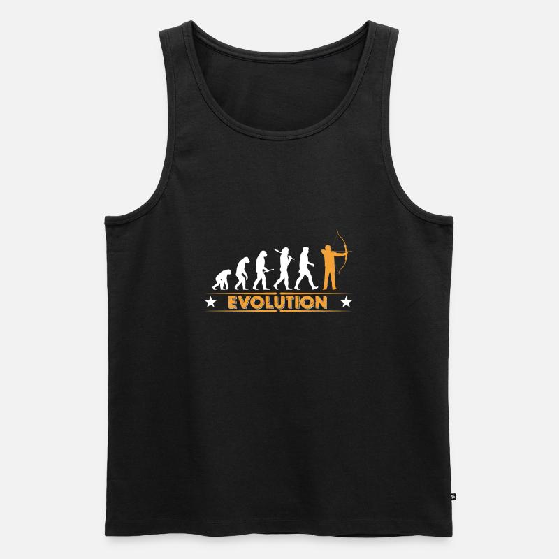 Archery evolution - orange/white - Men's Premium Organic Tank Top - black