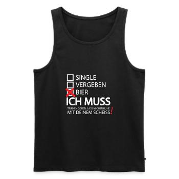 Single Vergeben Bier Trinker Geschenk T Shirt - Männer Premium Bio Tank Top - Schwarz - Vorne - Michal (187cm)