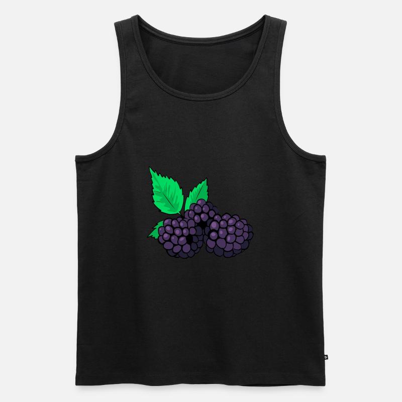 Brombeeren - Männer Premium Bio Tank Top - Schwarz