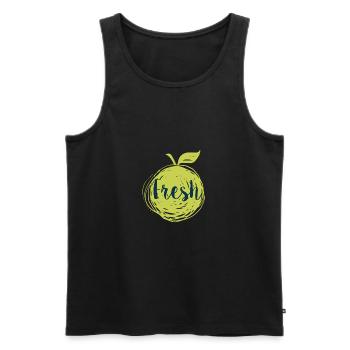 Idée de cadeau de végétarien végétarien - Débardeur bio Premium Homme - noir - Devant - Michal (187cm)