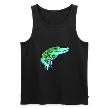 Krokodil Kroko Echse Alligator - Männer Premium Bio Tank Top - Schwarz - Vorne - Michal (187cm)