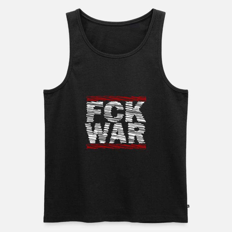 FCK WAR - Frieden - Männer Premium Bio Tank Top - Schwarz