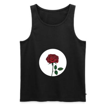 Rose fleurs roses fleurs tropicales - Débardeur bio Premium Homme - noir - Devant - AI Model Male 178 light (178cm)