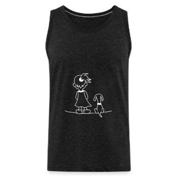 Girl dog cute - Men's Premium Organic Tank Top - charcoal grey - Front - Alexander (188cm)