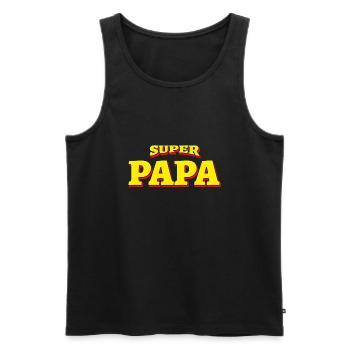 SUPER PAPA (comics) - SUPERPAPA SUPER HÉROS - Débardeur bio Premium Homme - noir - Devant - Michal (187cm)
