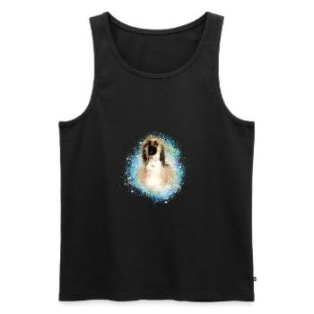 Afghanischer Windhund,Chart Afghane Polski,afghane - Männer Premium Bio Tank Top - Schwarz - Vorne - AI Model Male 178 light (178cm)