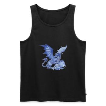 drache ,blau,malerei,graffiti, airbrush,hellblau - Männer Premium Bio Tank Top - Schwarz - Vorne - AI Model Male 178 light (178cm)