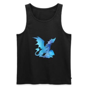 drache ,hellblau,malerei,graffiti, airbrush,blau - Männer Premium Bio Tank Top - Schwarz - Vorne - AI Model Male 178 light (178cm)