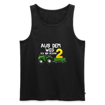 aus dem weg ich bin schon 2 Traktor Jungen 2 Jahre - Männer Premium Bio Tank Top - Schwarz - Vorne - Michal (187cm)
