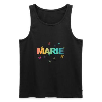 Marie - Schöner Name mit Schmetterlingen, Mädchen - Männer Premium Bio Tank Top - Schwarz - Vorne - Michal (187cm)