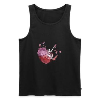 Dancer, painting, woman, ballerina,birds,flowers - Men's Premium Organic Tank Top - black - Front - Michal (187cm)