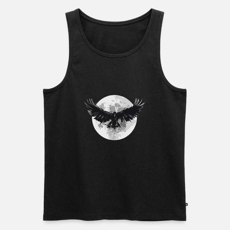 Raven Moon - Männer Premium Bio Tank Top - Schwarz