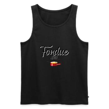 Fondue lover noir - Débardeur bio Premium Homme - noir - Devant - AI Model Male 178 light (178cm)