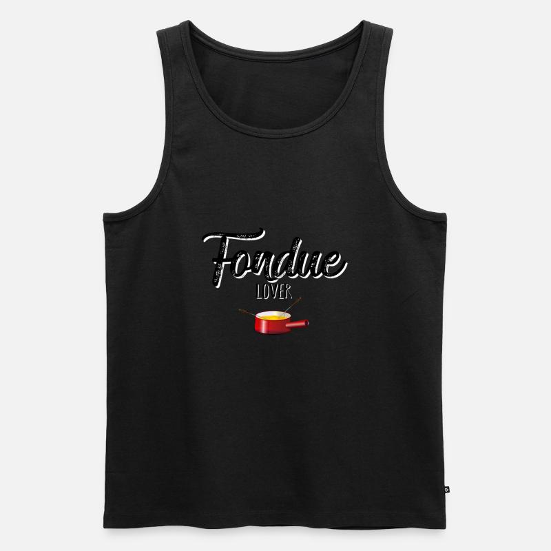 Fondue lover schwarz - Männer Premium Bio Tank Top - Schwarz