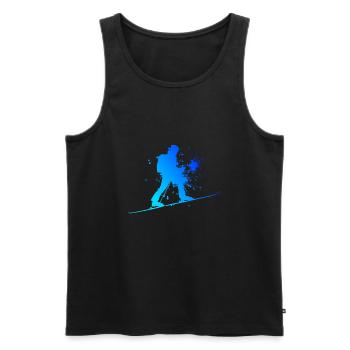 Ski Alpinisme Femmes Ski Tour Ski Ski De Randonnée - Débardeur bio Premium Homme - noir - Devant - AI Model Male 178 light (178cm)