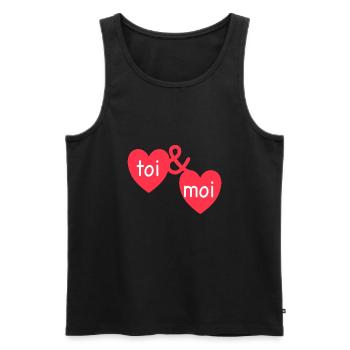 st valentin design,toi moi - Débardeur bio Premium Homme - noir - Devant - Michal (187cm)