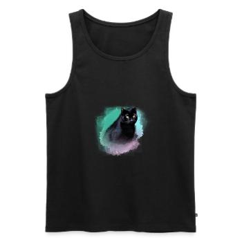 katze,siamkatze,schwarze katze,aquarell ,bunt - Männer Premium Bio Tank Top - Schwarz - Vorne - Michal (187cm)